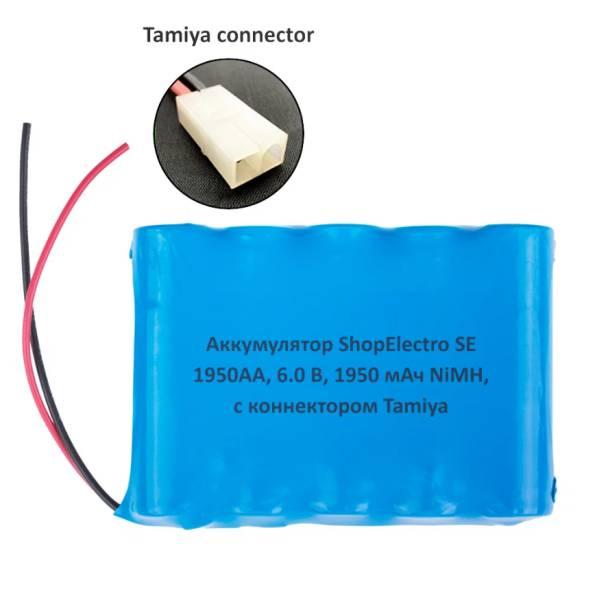 Аккумулятор SE1950АА, 6.0 В, 1950 мАч/ 6.0 V, 1950 mAh, NiMH, с коннектором Tamiya 11731