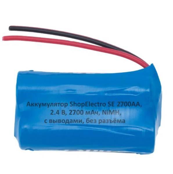 Аккумулятор SE2700АА, 2.4 В, 2700 мАч/ 2.4 V, 2700 mAh, NiMH, с выводами,без разъема 9502