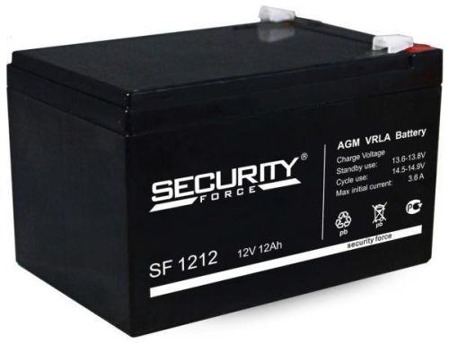 Аккумулятор Security Force Для охранно-пожарных систем 12 Ач Обратная полярность