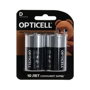 Батарейка алкалиновая OPTICELL D LR20-2BL 10320635, 2шт/упак