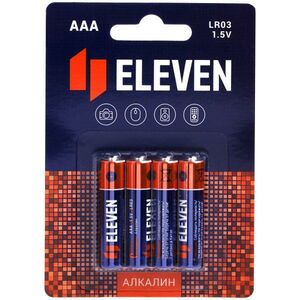 Батарейка Eleven AAA/LR03 (1.5 В) алкалиновая (блистер, 4шт.) (301745