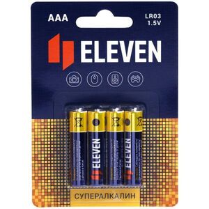 Батарейка Eleven Super AAA/LR03 (1.5 В) алкалиновая (блистер, 4шт.) (301754