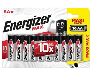 Батарейка Energizer MAX / 1.5 В / AA (LR6) 16 штук в блистере