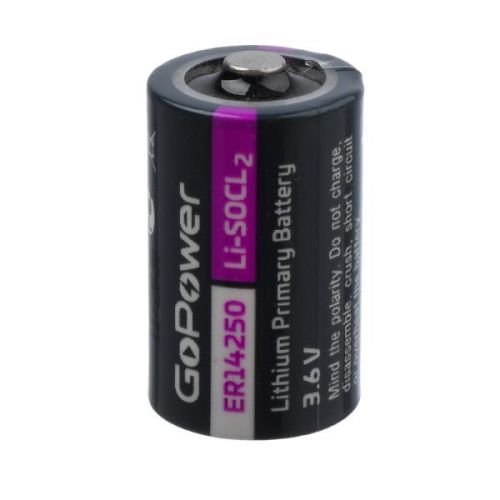 Батарейка GoPower 14250 1/2AA PC1 Li-SOCl2 3.6V с выводами (1/10/500