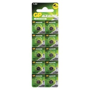 Батарейка GP Alkaline 192 (G3, LR41), алкалиновая, 1 шт., в блистере (отрывной блок