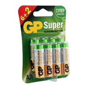 Батарейка GP Super AA (LR06) 15A алкалиновая, BC8, комплект 16 батареек (2 упак. х 8шт.
