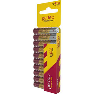 Батарейки Perfeo R03/10SH CARD Dynamic Zinc, 10шт