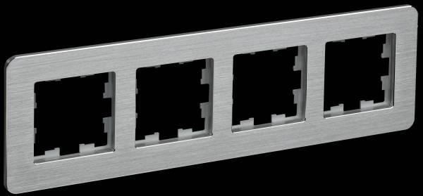BRITE Рамка 4-местная РУ-4-1-Бр металл алюминий RE AL IEK