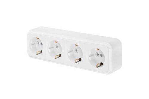 Bylectrica Роз. 4-местн. ОУ с заз.конт., серия ПРАЛЕСКА, белый, РА16-266