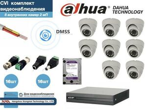 DAHUA комплект видеонаблюдения на 8 камер Full HD (KITD8AHD300W1080P_HDD4Tb