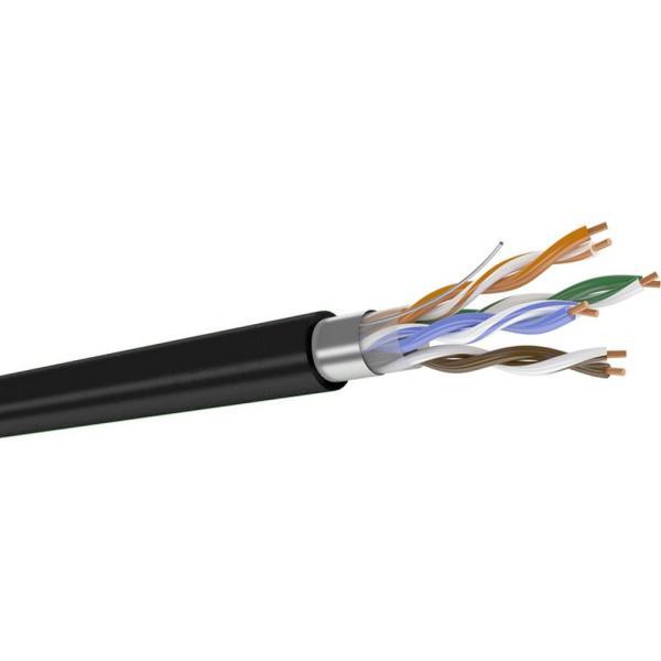 DATAREX кабель кат 5е 4 пары f/utp pe жила 0,52 черн внеш катушка 305 м DR-140103