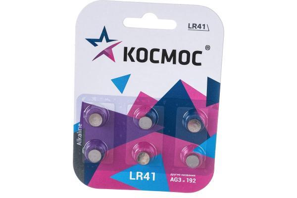 Элемент питания КОСМОС G3 (L736/LR41/192/392) 1.5V Alkaline 6BL, KOCG3(LR41)BL6
