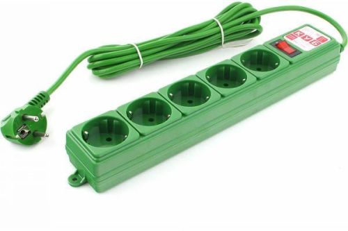 Фильтр-удл. PC 3м 5р, зел. 10А/2,2кВт