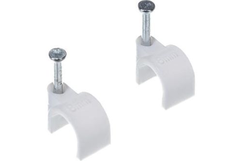 FORTISFLEX Скоба пластиковая с гвоздем круглая СПК 8 40шт. уп.40шт 4946