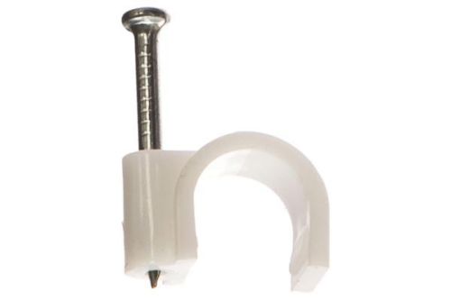 FORTISFLEX Скоба пластиковая с гвоздем круглая СПК 9 30шт. уп.30шт 49461