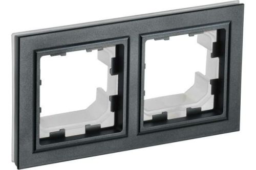 IEK BRITE Рамка 2-мест. IP44 РУ-2-БрЧ-44 черн.