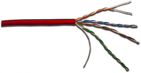 Кабель информационный LanMaster кат.5E, 305м, красный lan-5eutp-lszh-rd