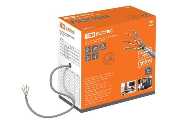 Кабель TDM ELECTRIC витая пара F/UTP Cat 5e 4х2х24AWG (305м) SQ0107-0102
