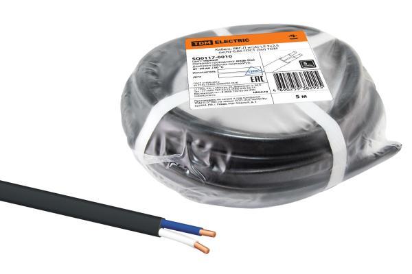 Кабель TDM ELECTRIC ВВГ-П нг(А)-LS 2х2,5 ок(N)-0,66 ГОСТ (5м) SQ0117-001