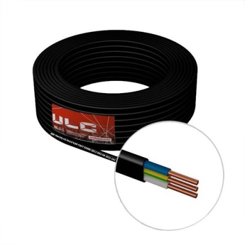 Кабель ULC ВВГ-Пнг(A)-LS, сечение 3х2.5 мм2, 100 м, ГОСТ, чёрный