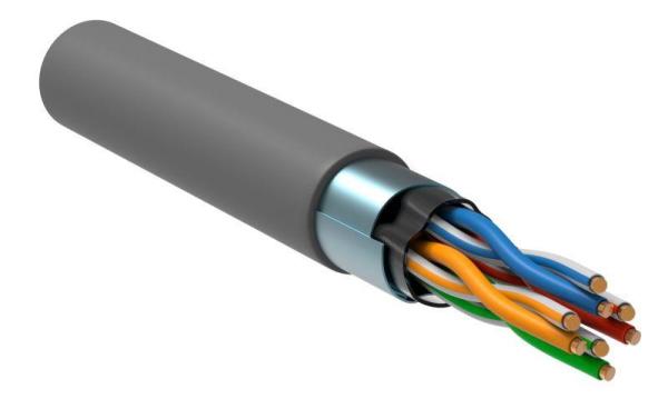 Кабель витая пара F/UTP кат.5E 4х2х24AWG solid CU PVC сер. (м) GENERICA BC1-C5E04-311-305
