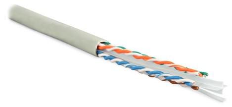 Кабель витая пара U/UTP кат.6 4х2х23AWG solid PVC UUTP4-C6-S23-IN-PVC-GY-305 сер. (м) Hype