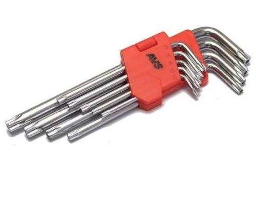 Ключи TORX,набор <<AVS TXL-9H>> 9шт,T10H-T50H,SECURITY,угловые,Cr-V,48-52HRC