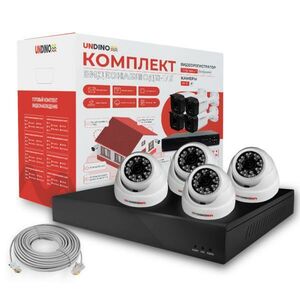 Комплект видеонаблюдения IP POE 5Мп Undino UD-ED504-POE 4 камеры для помещения