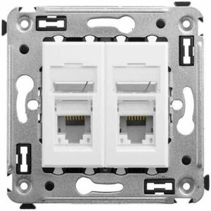 Компьютерная розетка RJ-45 двойная категория 6 DKC Avanti Белое облако