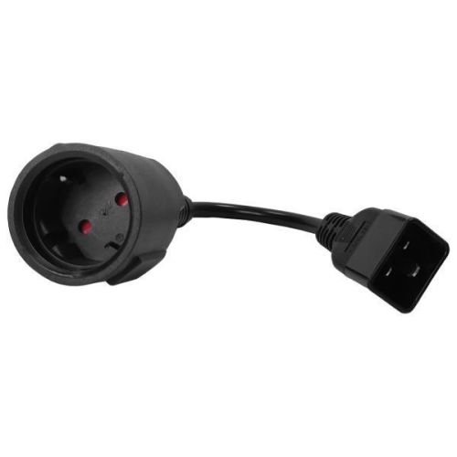 LANMASTER Удлинитель. вилка C20 - розетка Schuko, 3x1.5, 220В, 16А, 0.2 метра LAN-PPS/2