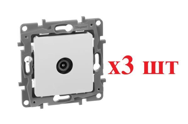 Legrand Etika Бел Розетка TV проходная, 15дБ 672263 (3шт