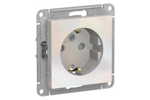 Механизм розетки 1-м СП ATLAS DESIGN с заземл. защ. шторки 16А жемчуг SchE ATN000445