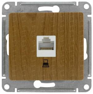 Механизм розетки комп. 1-м СП Glossa RJ45 дер. дуб SchE GSL000581K