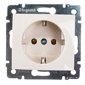 Механизм розетки Legrand 1-м СП Valena с заземлением слоновая кость Leg 77432