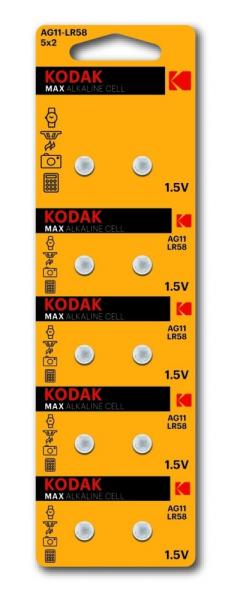 Набор из 10 шт, Kodak AG11 (361) LR721, LR58 [KAG11-10] (100/1000/98000) (Б0044716