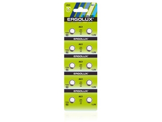 Набор из 100 шт, Ergolux AG 1 BL-10 (AG1-BP10, LR60 /LR621 /164 /364 батарейка для часов