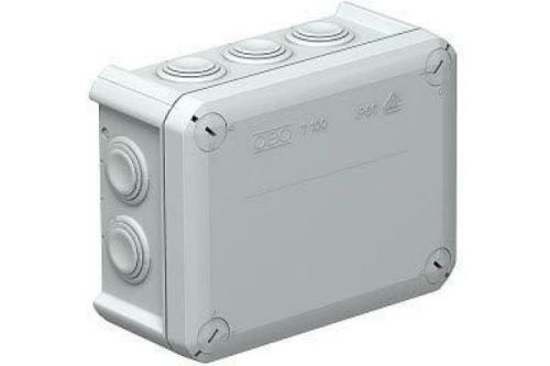 OBO Bettermann Коробка распределительная 150х116х67мм IP66 T 100 10х25 свет. сер. 2007077