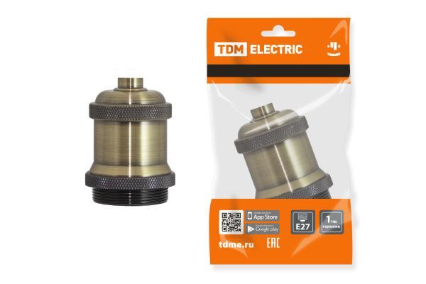 Патрон TDM ELECTRIC подвесной Е27, металлический Лофт, бронза SQ0335-0048