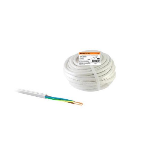 Провод бытовой ПВС Tdm Electric, 3 x 0,75 мм?, 20 м, белый