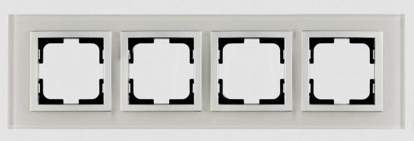 Рамка 4-постовая Mono Electric Style Glass белое стекло 107-710000-163