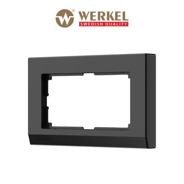 Рамка для розетки / выключателя для двойной розетки Werkel W0081808 Stark черный пластик