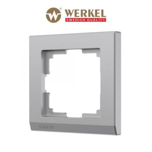 Рамка для розетки / выключателя на 1 пост Werkel W0011806 Stark серебряный пластик