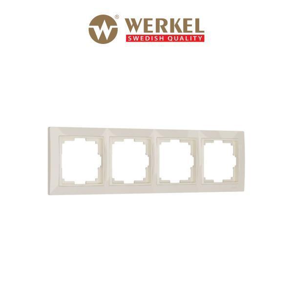 Рамка для розетки / выключателя на 4 поста Werkel W0042003 Snabb Basic слоновая кость