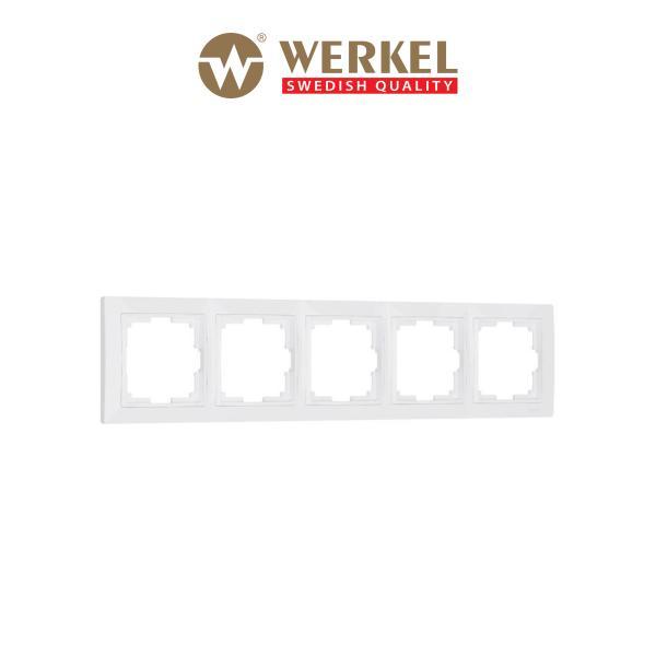 Рамка для розетки / выключателя на 5 постов Werkel W0052001 Snabb basic белый пластик