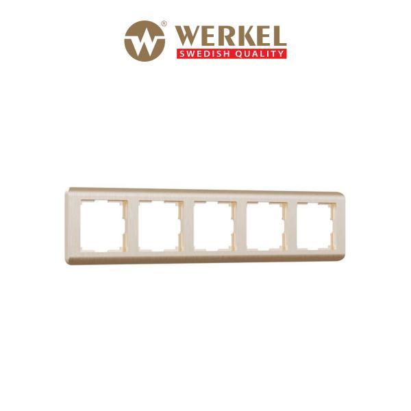 Рамка для розетки / выключателя на 5 постов Werkel W0052111 Stream шампань пластик