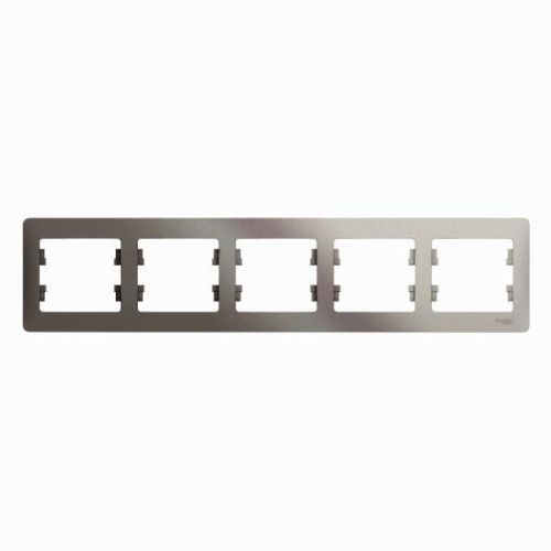 Рамка Schneider Glossa СУ, 5-местная, платина, горизонтальная, GSL001205