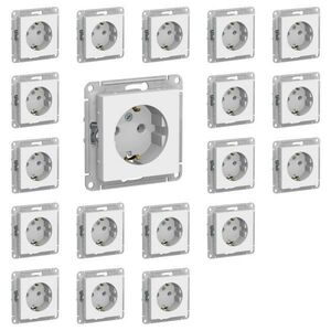 Розетка белая с заземлением (20 шт.) Schneider Electric AtlasDesign механизм розетки