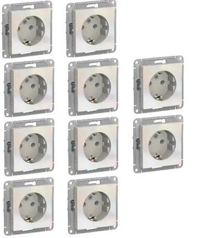 Розетка жемчуг с заземлением (20 шт.) Schneider Electric AtlasDesign механизм розетки