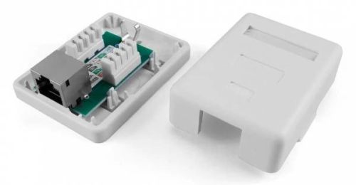 Розетка Hyperline SB1-1-8P8C-C5E-SH-WHRJ45 1 кат.5E FTP бел. упак.1шт