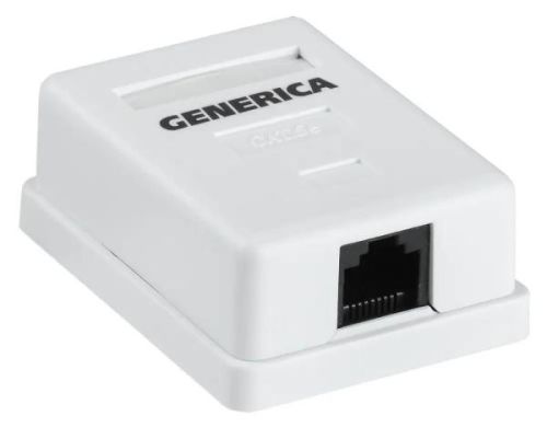Розетка ITK Generica CS2-1C5EU-12-G настенная 49.2x65.5x25.2мм RJ45 пластик белый упак.1шт